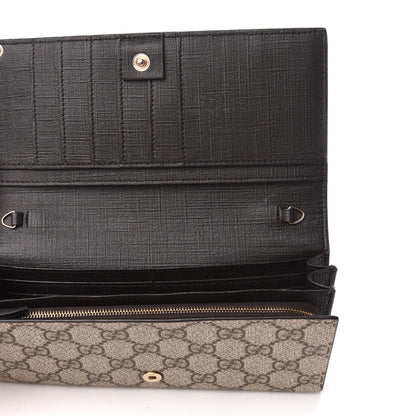 Gucci GG Supreme Monogram GG Pierce Chain Clutch Wallet Beige Ebony Cocoa 5 of 7