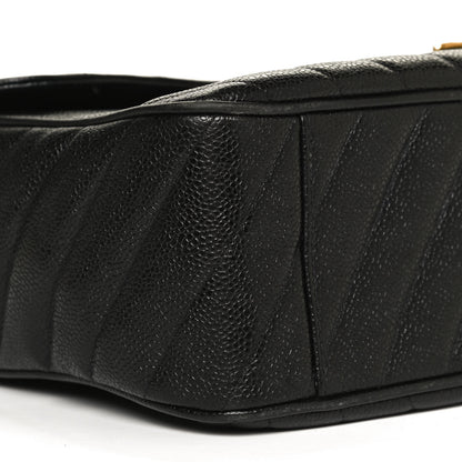 Chanel Caviar Chevron Quilted Maxi Single Flap Black 10 of 11