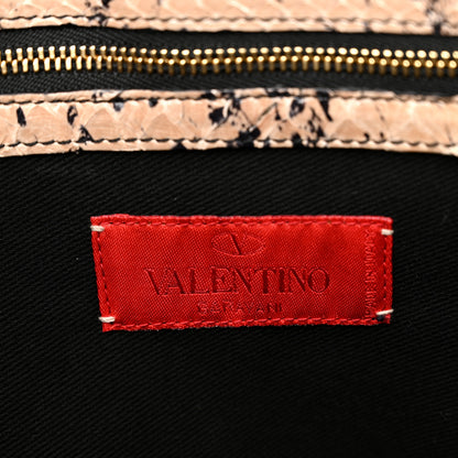 Valentino Garavani Snakeskin Braided Satchel Beige 6 of 11