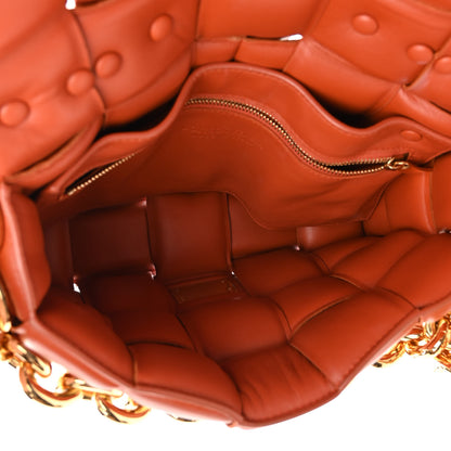 Bottega Veneta Lambskin Maxi Intreccio Padded Chain Cassette Crossbody Bag Maple 5 of 9