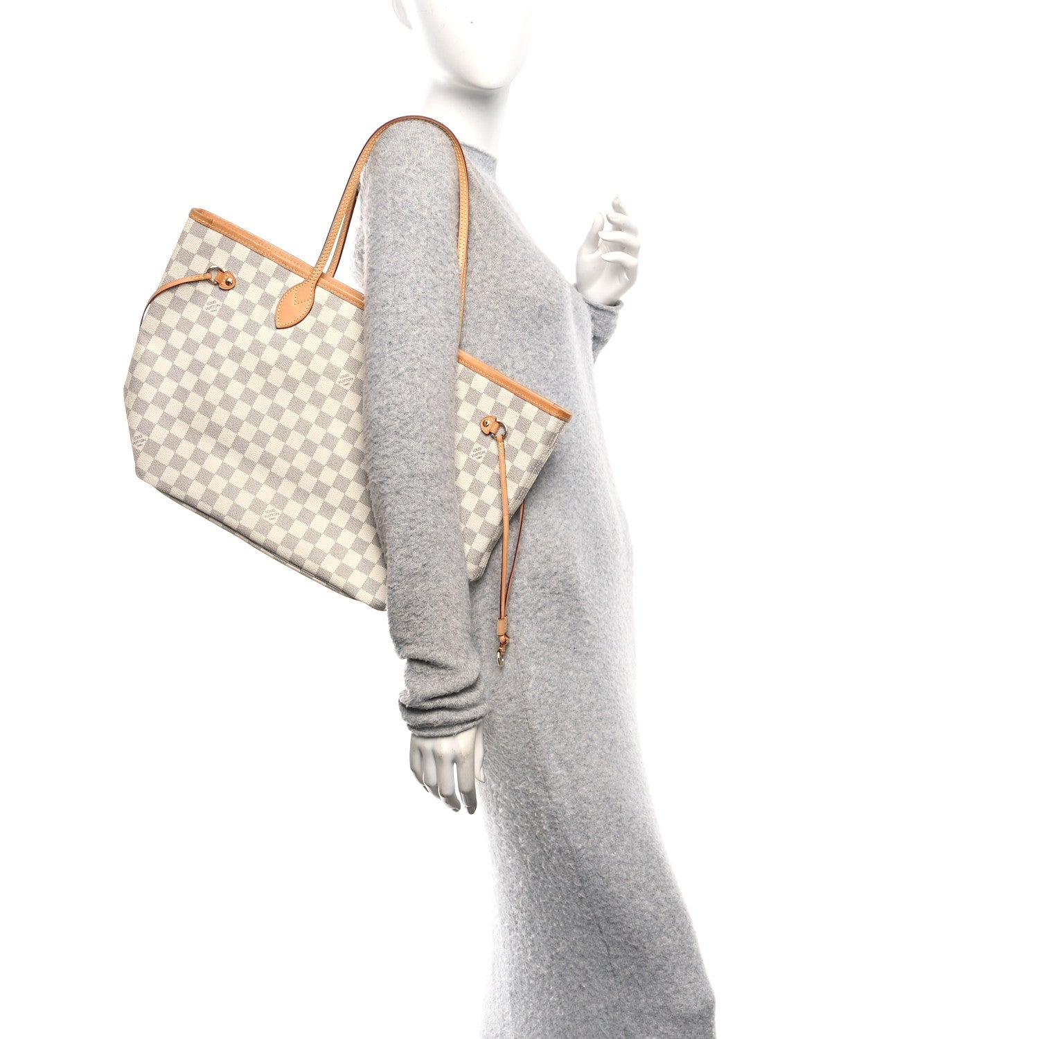 Louis Vuitton Damier Azur Neo Neverfull MM Rose Ballerine 2 of 14