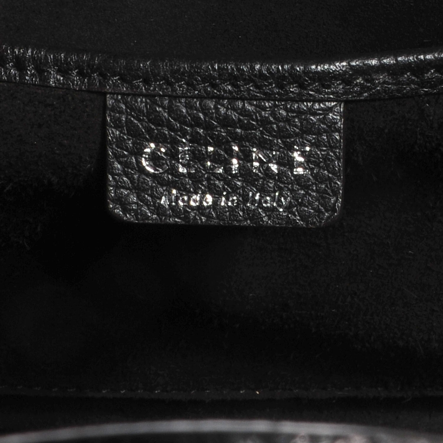 Celine Drummed Calfskin Nano Luggage Black 5 of 9