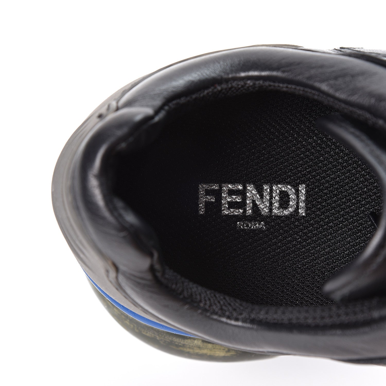 Fendi X FILA Vitello Mania Painted Womens Chunky Sneakers 37.5 Black Zucca Ice White 7 of 10