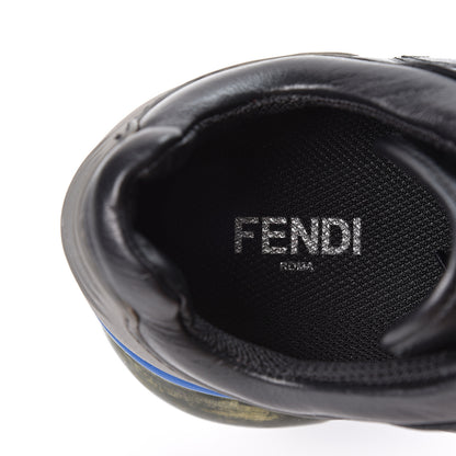 Fendi X FILA Vitello Mania Painted Womens Chunky Sneakers 37.5 Black Zucca Ice White 7 of 10