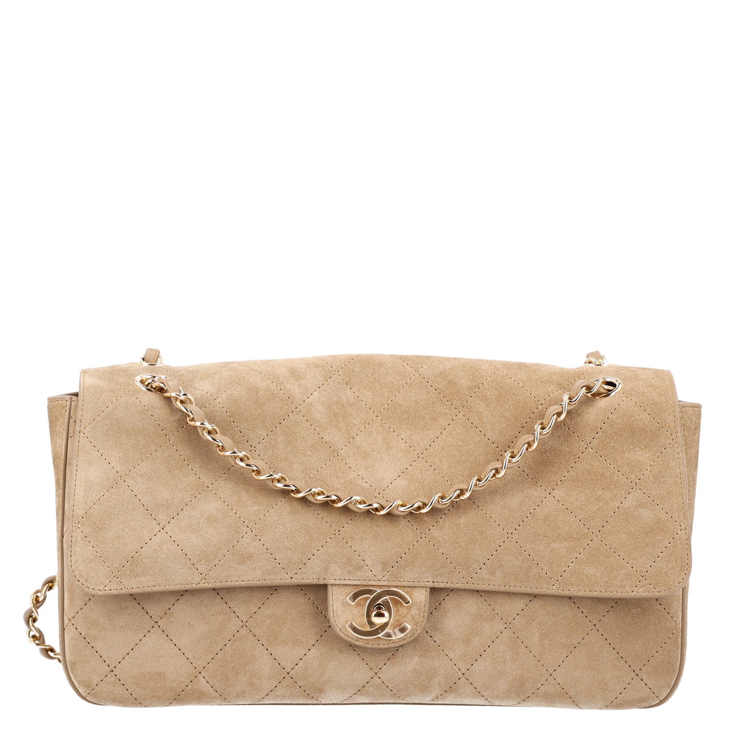 Chanel Suede Calfskin Small Souplissimo Maxi Flap Dark Beige 1 of 11