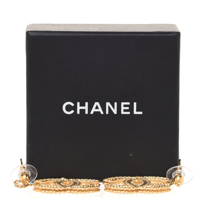 Chanel CC Drop Earrings Matte Gold 5 of 5