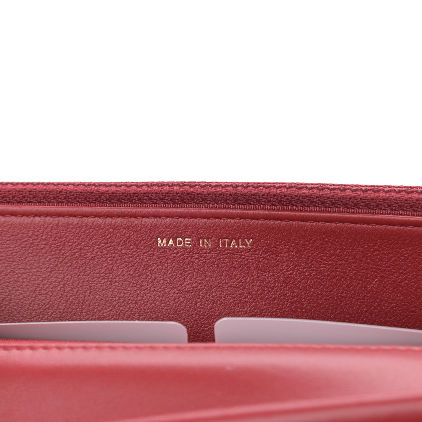 Lambskin Chevron Quilted Boy Wallet On Chain WOC Red