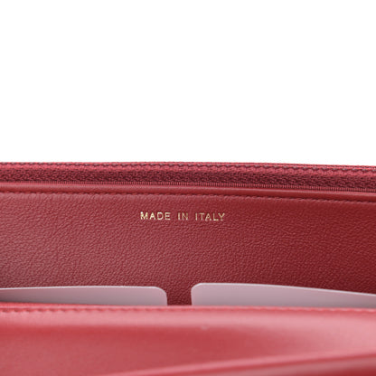 Chanel Lambskin Chevron Quilted Boy Wallet On Chain WOC Red 7 of 13