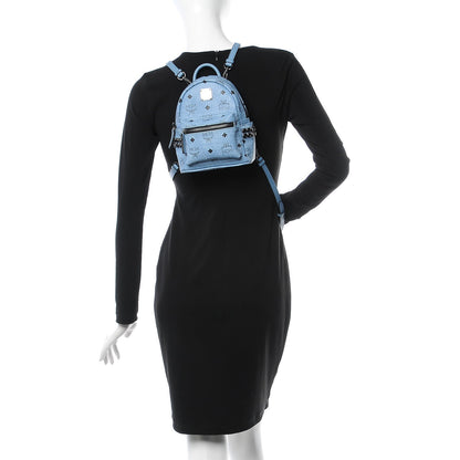 MCM Visetos Side Stud X-Mini Stark Bebe Boo Backpack Blue 2 of 8