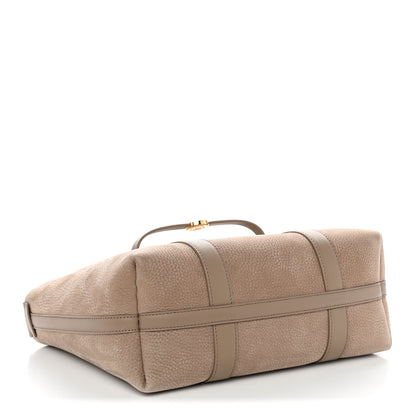 Loro Piana Nubuck Grained Calfskin Small Ghiera Shopper Tote Fume Taupe 5 of 11