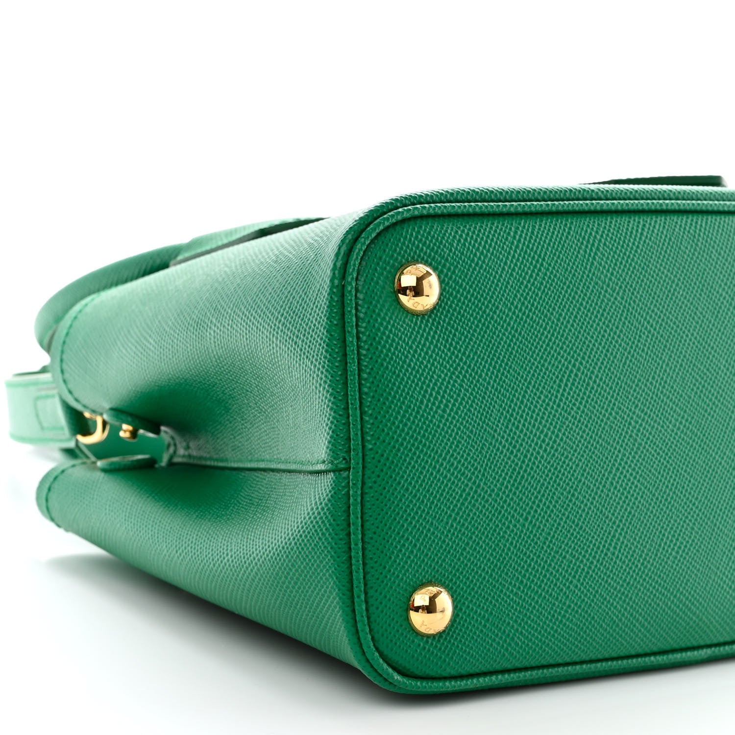 Prada Saffiano Cuir Mini Double Bag Mango 9 of 10