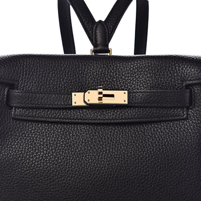 Hermes Taurillon Clemence Kelly Ado Backpack Black 19 of 20
