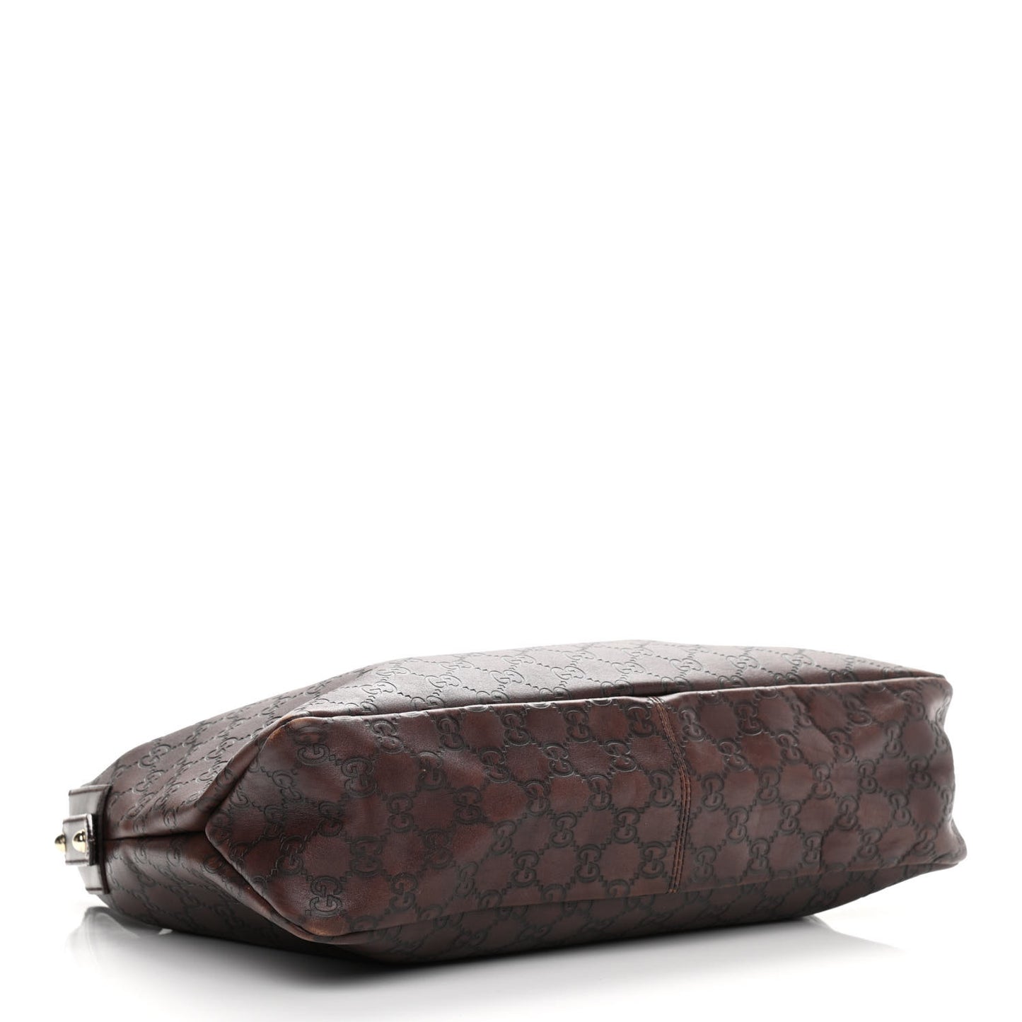 Guccissima Medium Horsebit Chain Hobo Dark Brown
