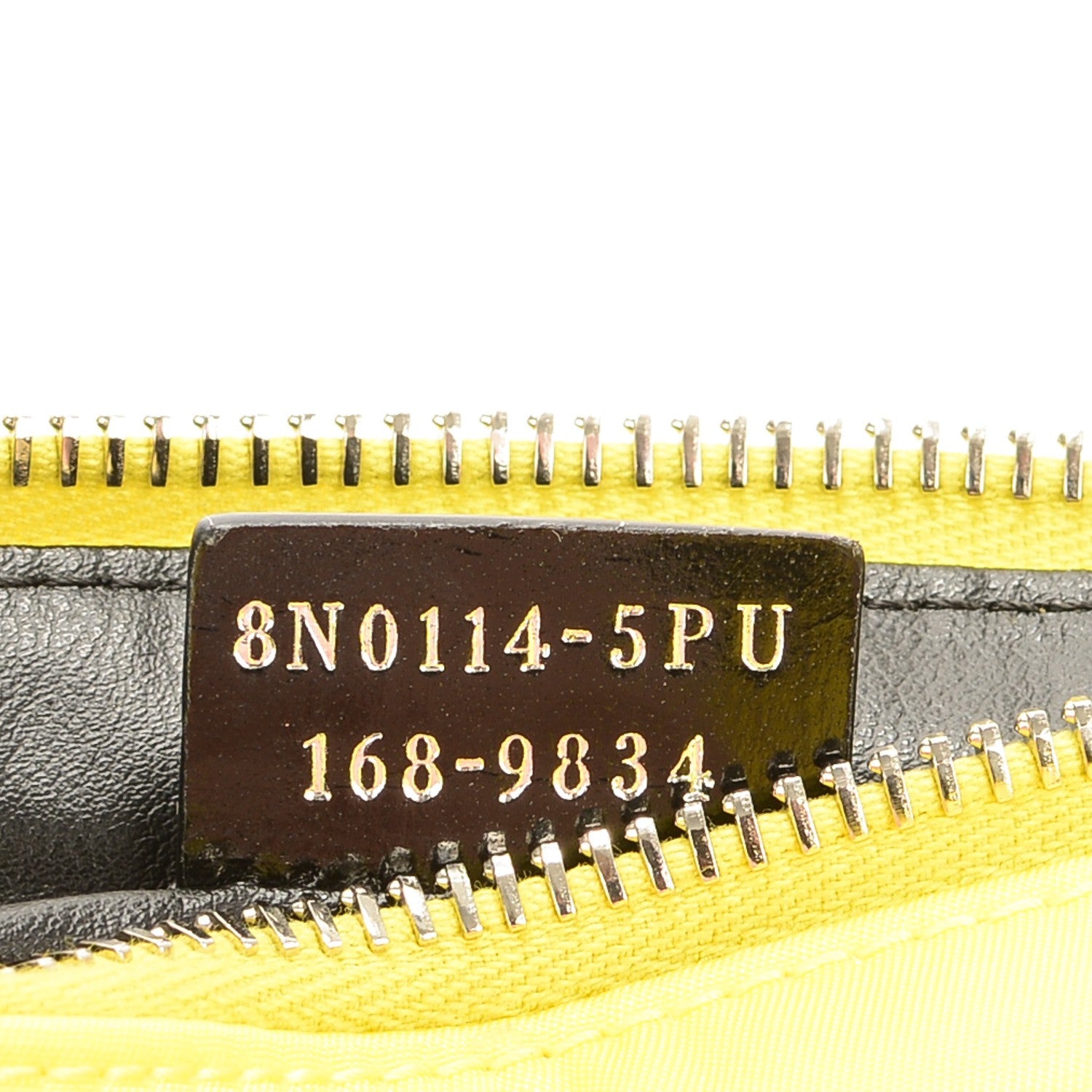 Fendi Nylon Vitello Elite Crystal Eye Monster Large Cosmetic Pouch Yellow 7 of 8