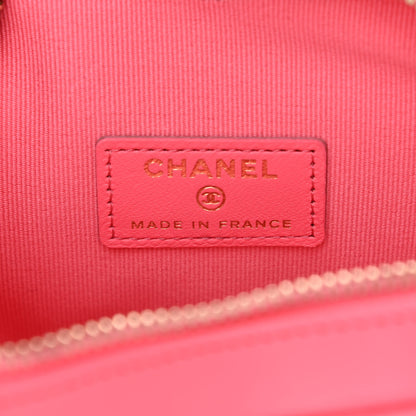 Chanel Lambskin Quilted CC In Love Heart Clutch With Chain Pink 6 of 11