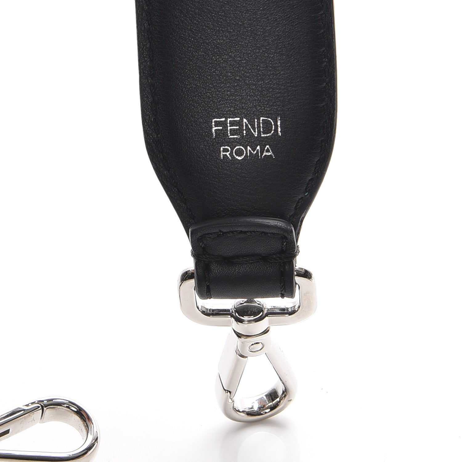 Fendi Vitello Dolce Nappa Patent Flowerland Studded Strap You Black 5 of 5