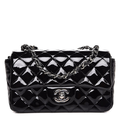 Chanel Patent Calfskin Quilted Mini Rectangular Flap Black 1 of 8