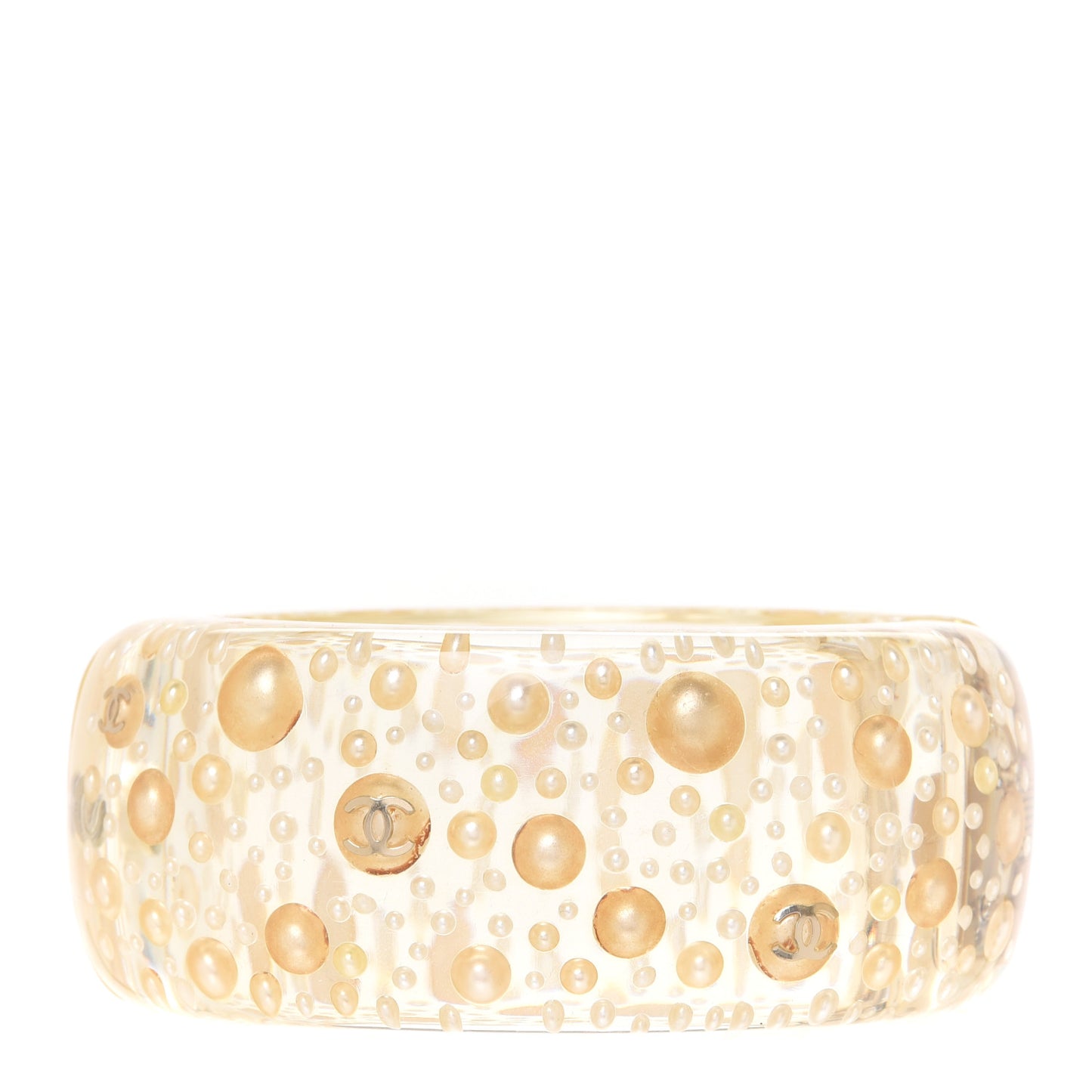 Resin CC Pearl Cuff Transparent White