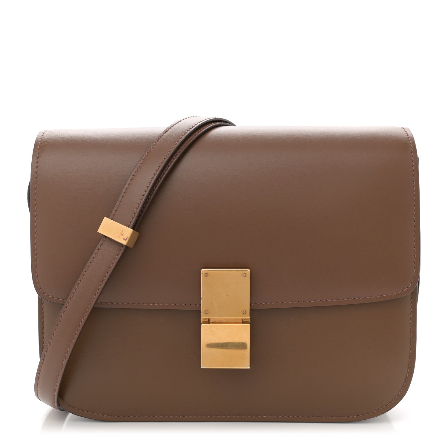 Celine Smooth Calfskin Medium Classic Box Flap Bag Camel 1 of 14