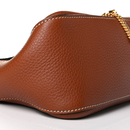 Valentino Garavani Pebbled Calfskin Small VRing Shoulder Bag Saddle Brown 5 of 7