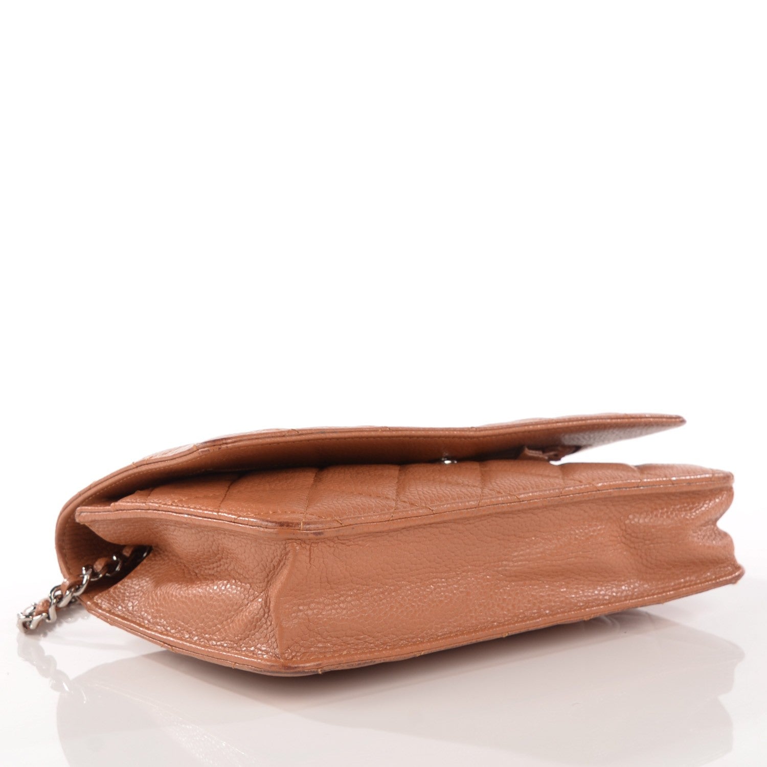 Chanel Caviar Quilted Wallet On Chain WOC Light Brown 4 of 8