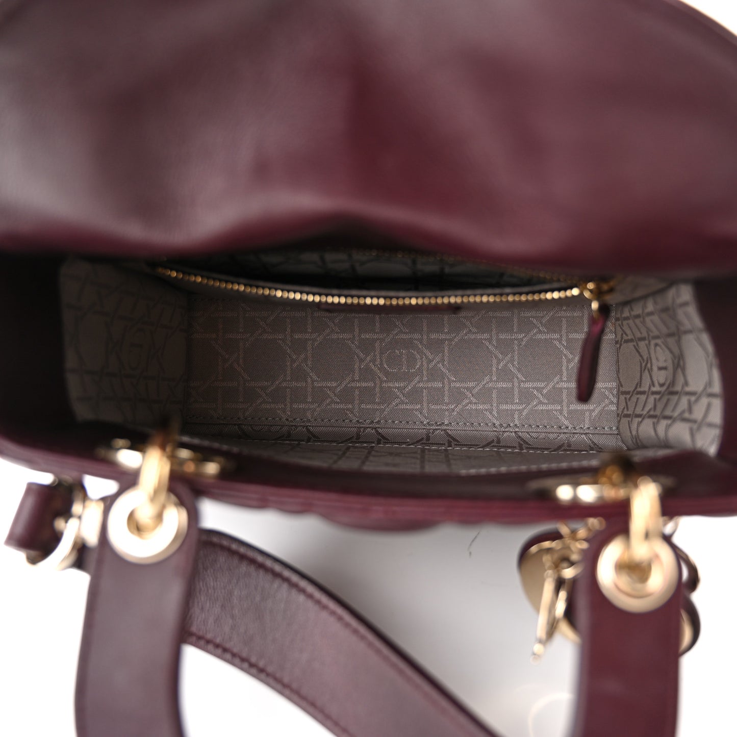 Lambskin Cannage Small Lucky Badges My Lady Dior Plum