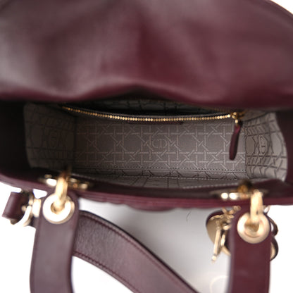 Christian Dior Lambskin Cannage Small Lucky Badges My Lady Dior Plum 5 of 9