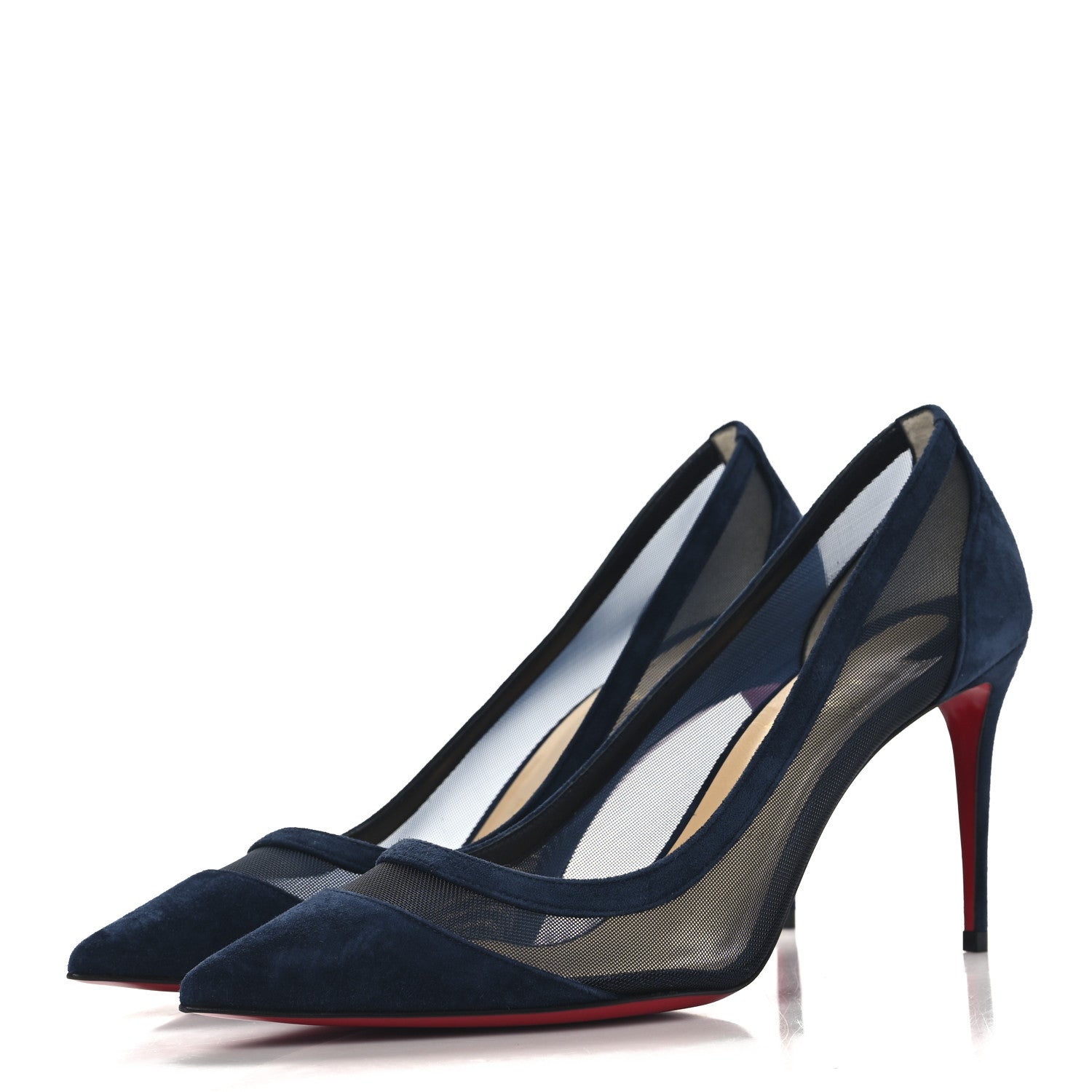Christian Louboutin Veau Velours Rete Galativi 100 Pumps 40 Navy 3 of 8