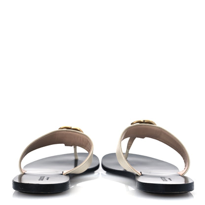 Gucci Calfskin GG Marmont Thong Sandals 38 Mystic White 6 of 12