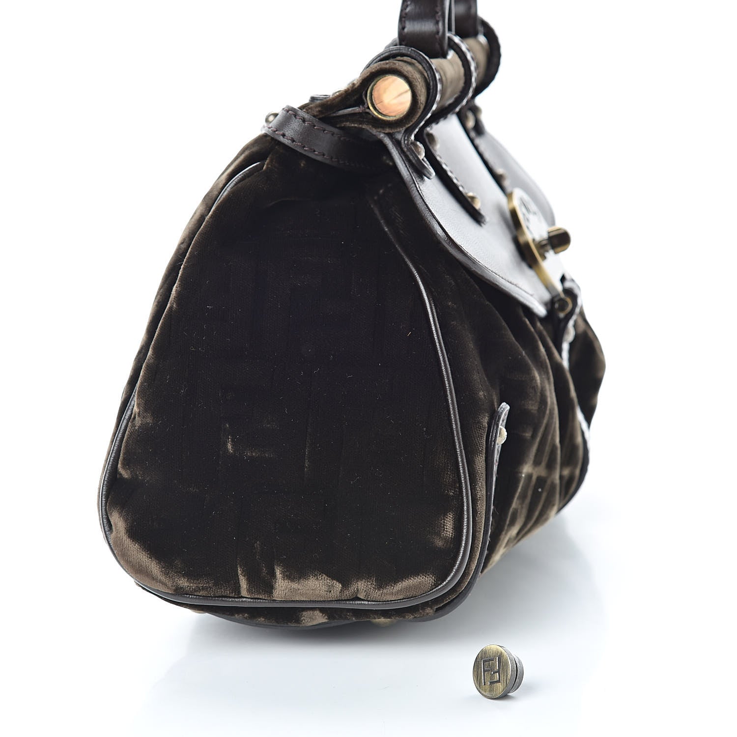 Fendi Calfskin Velvet FF Magic Bag Tobacco 13 of 14