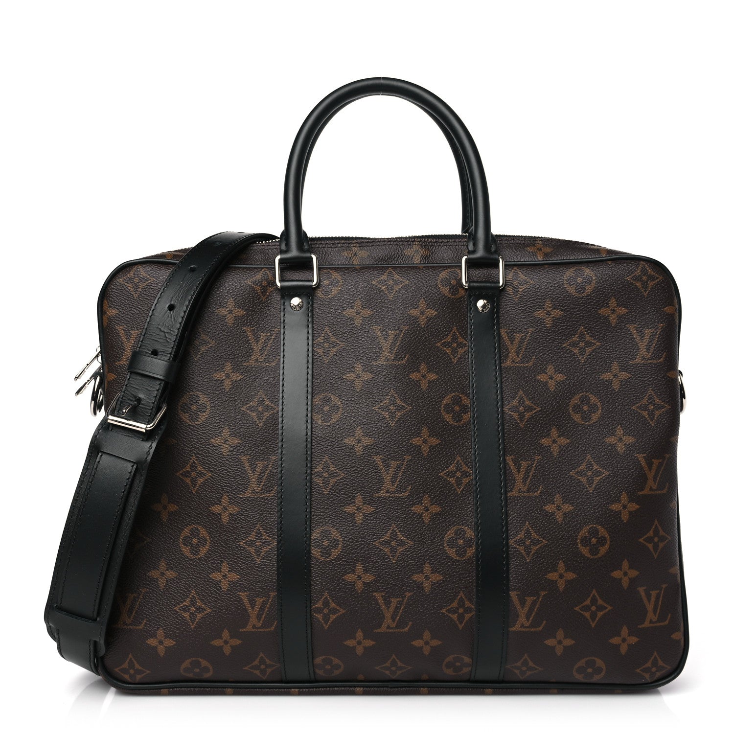 Louis Vuitton LOUIS VUITTON Monogram Macassar Porte-Documents Voyage PM 1 of 8