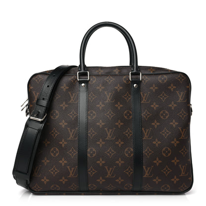Louis Vuitton LOUIS VUITTON Monogram Macassar Porte-Documents Voyage PM 1 of 8