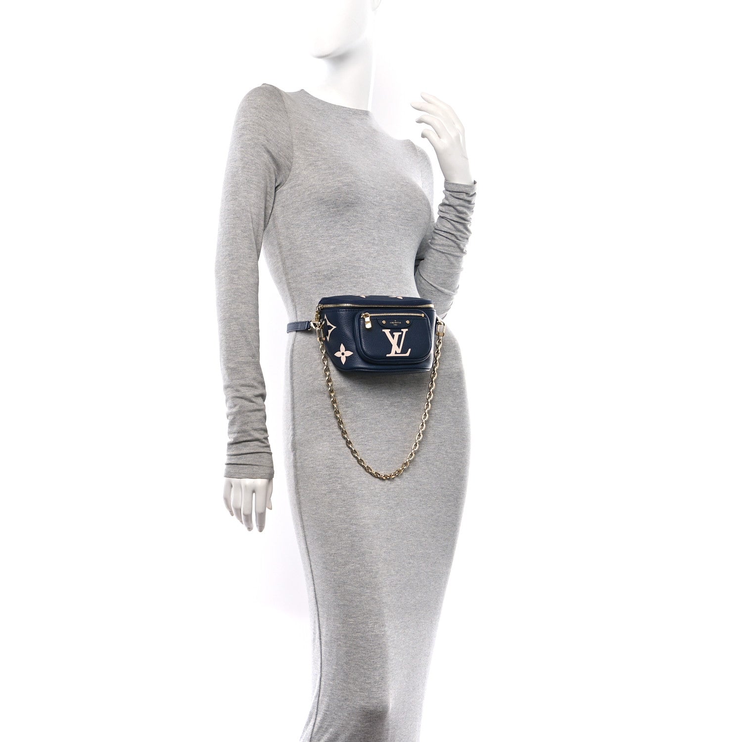 Louis Vuitton Empreinte Monogram Giant Mini By The Pool Bumbag Navy Creme 2 of 10