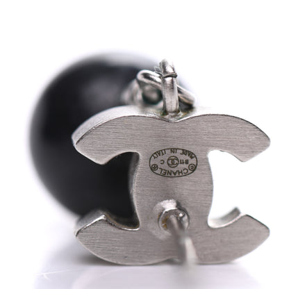 Chanel Ruthenium Bead CC Drop Earrings Black 4 of 5