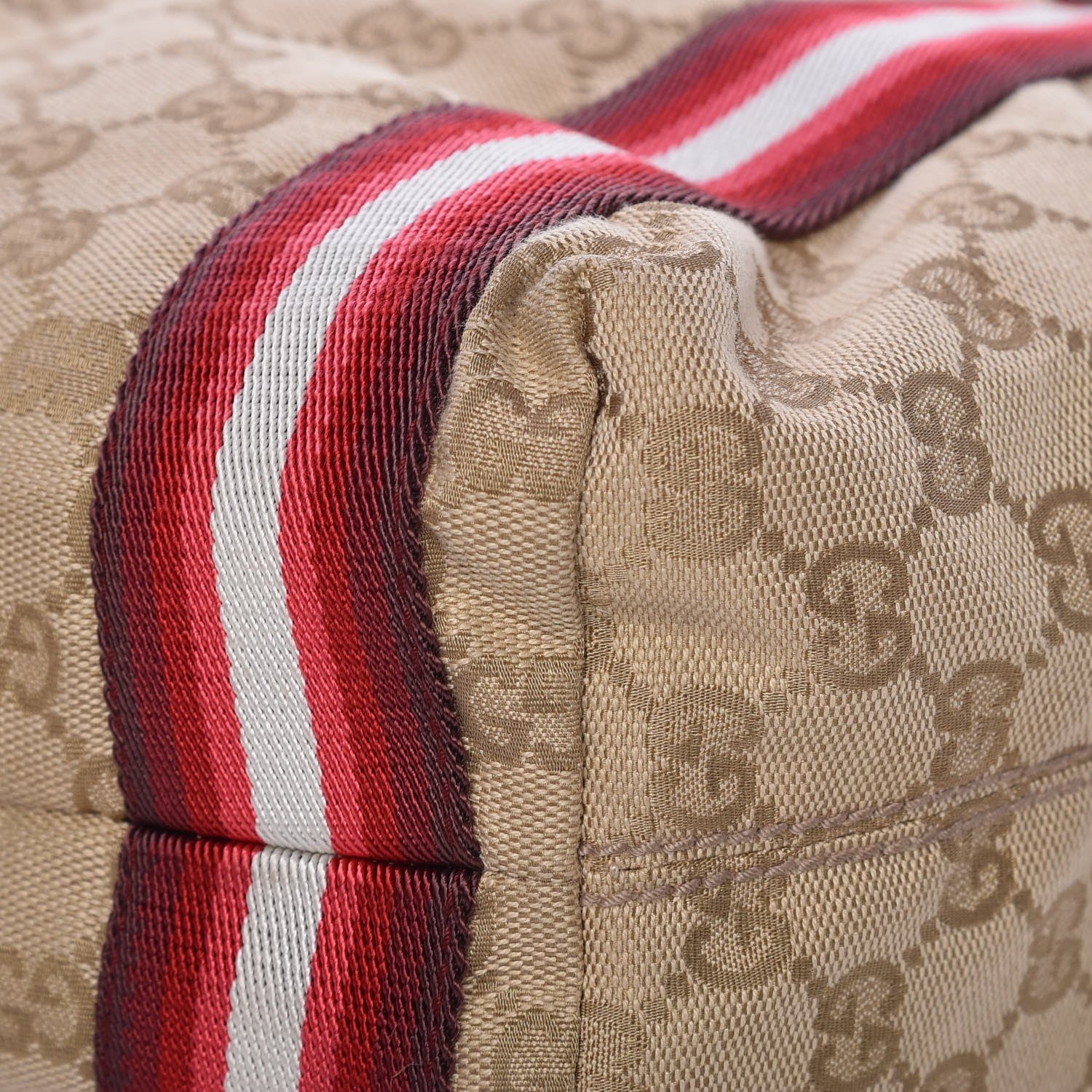 Gucci GG Monogram Medium Web Handle Vertical Tote Red 11 of 13