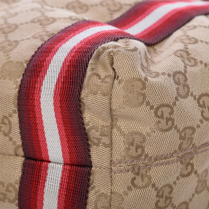 Gucci GG Monogram Medium Web Handle Vertical Tote Red 11 of 13