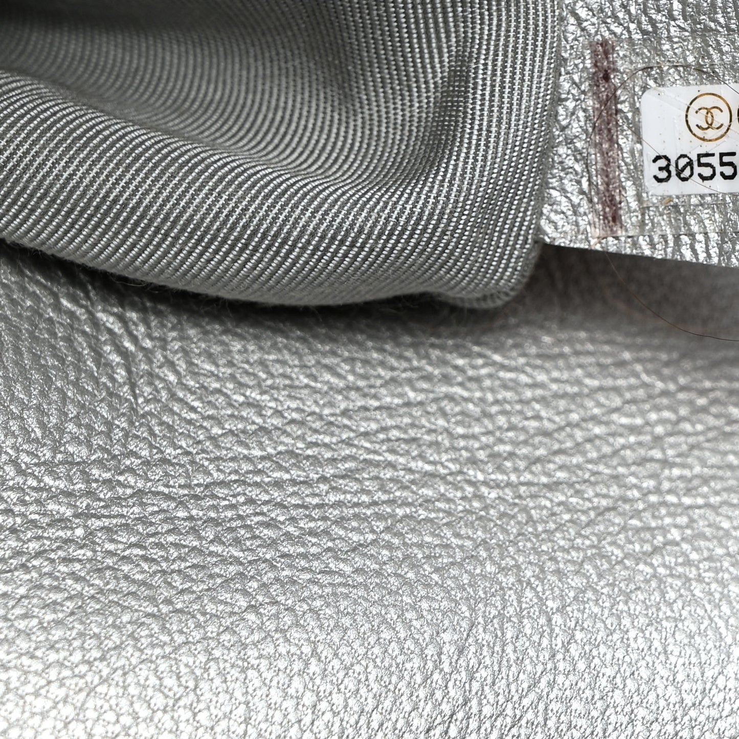 Metallic Goatskin Quilted Large Chanel 19 Flap Silver