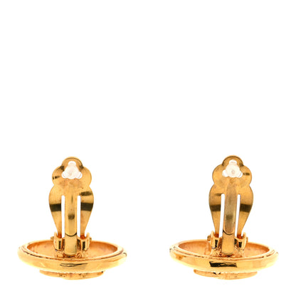 Chanel CC Button Clip On Earrings Gold 3 of 5
