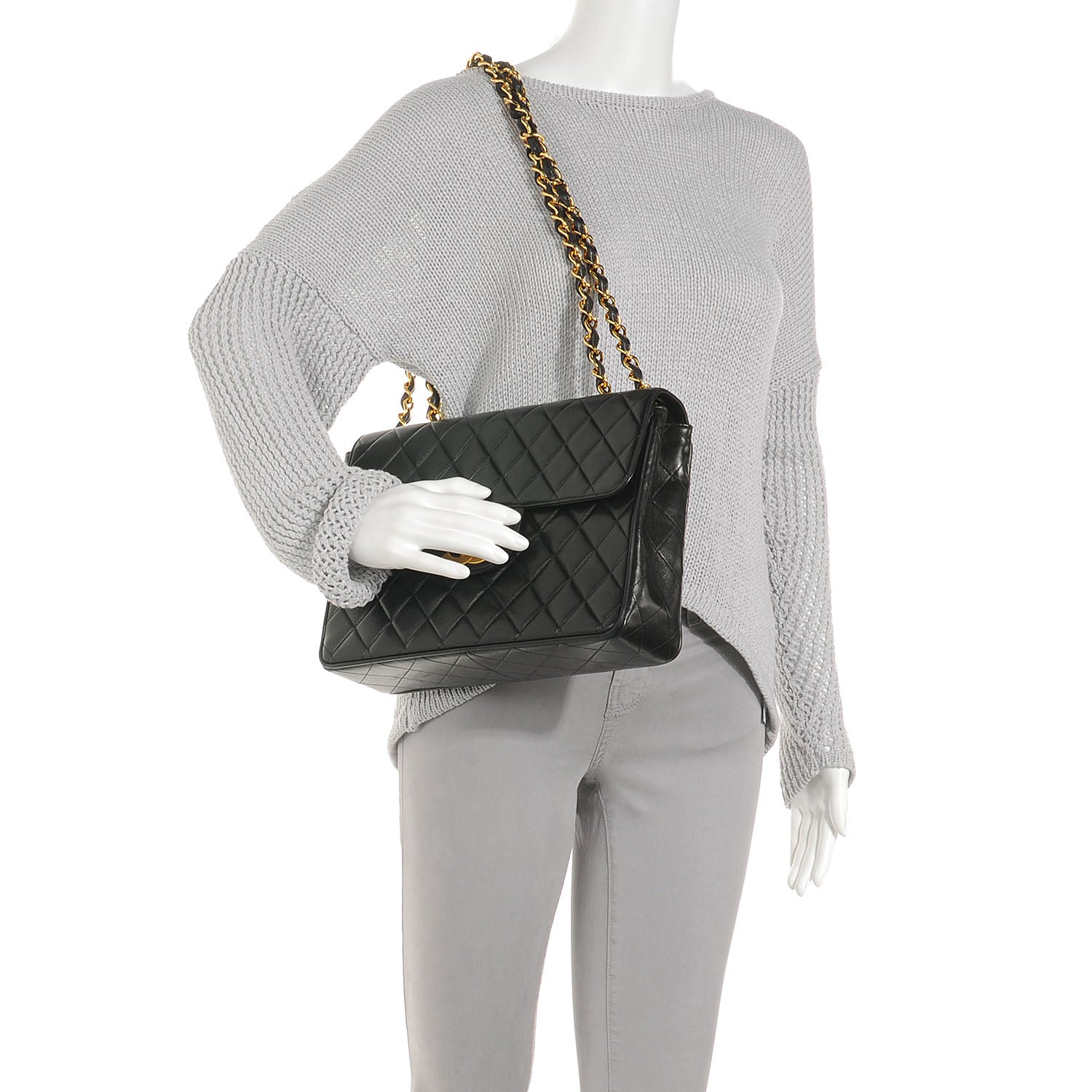 Chanel Lambskin Jumbo Flap Black 2 of 8