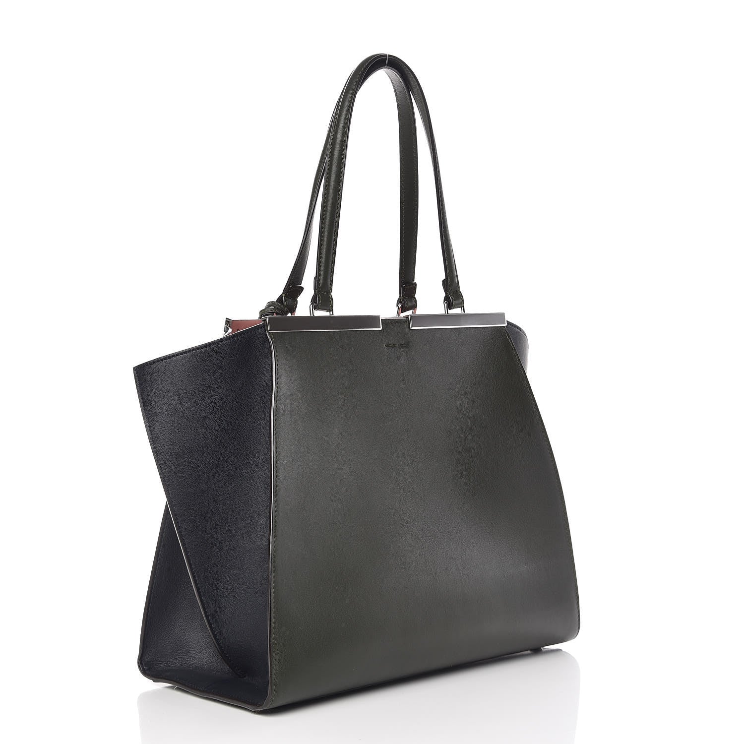 Fendi Vitello Large 3Jours Tote Verde Prato Blue Notte 4 of 17