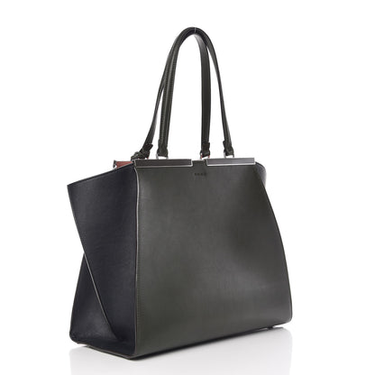 Fendi Vitello Large 3Jours Tote Verde Prato Blue Notte 4 of 17