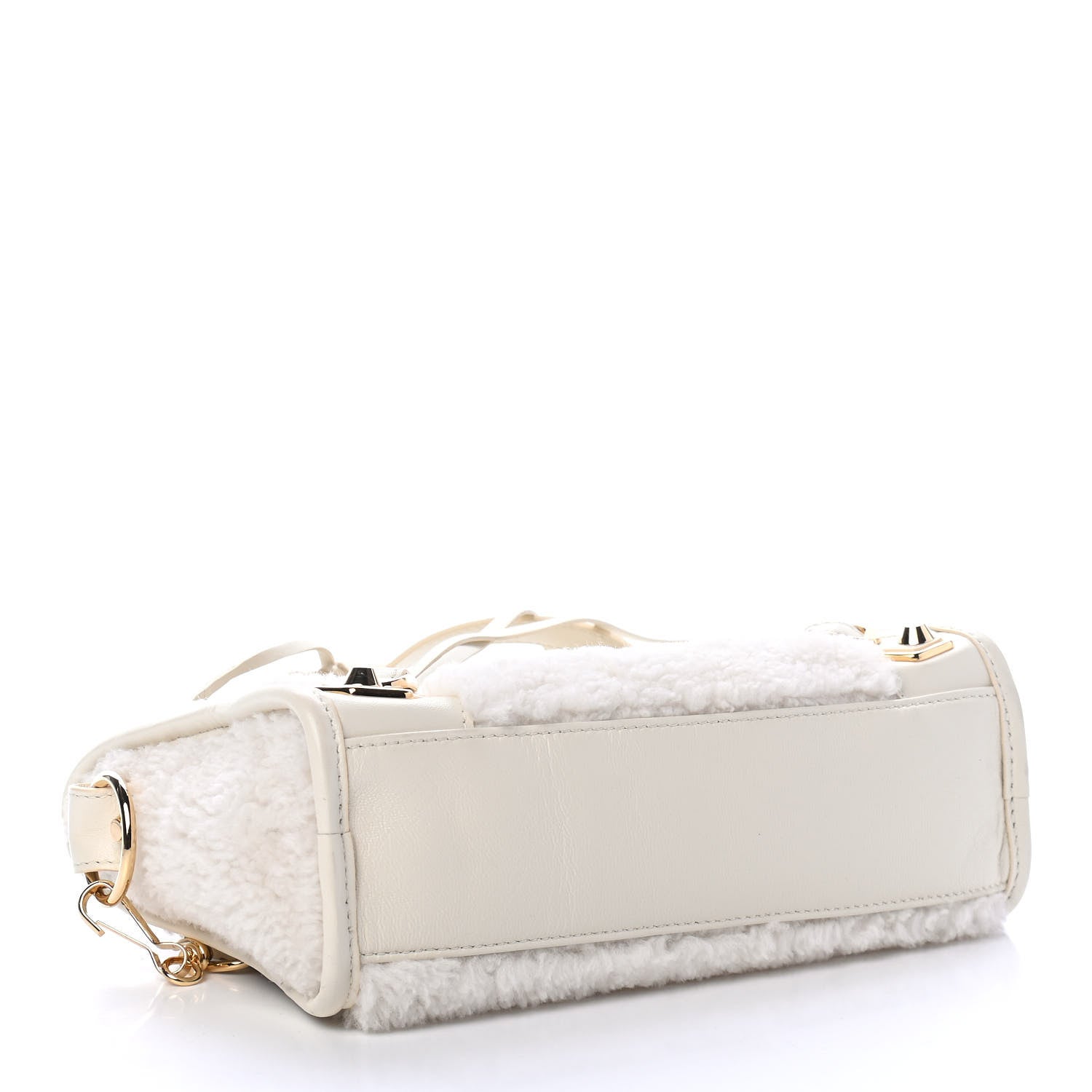 Balenciaga Shearling Nappa Gold Metallic Edge Hardware Mini City Cream 3 of 4