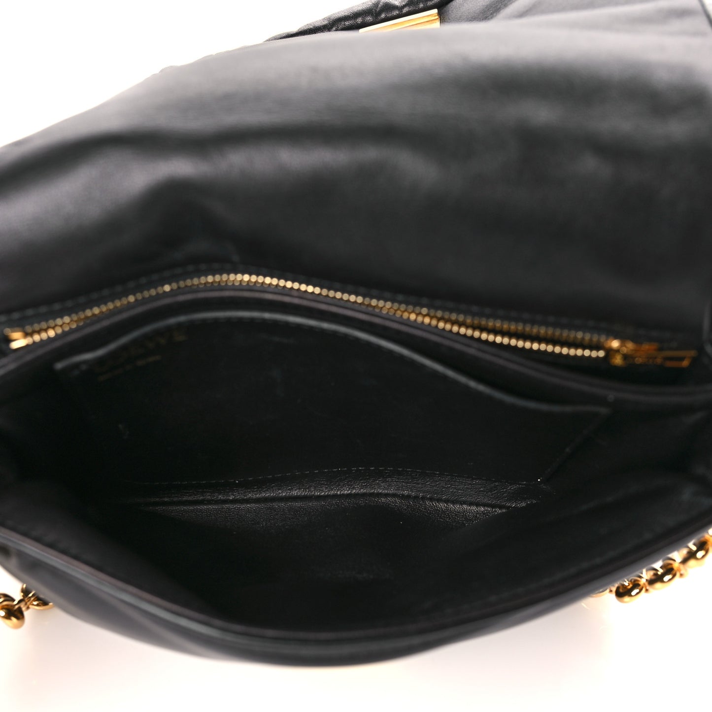 Lambskin Small Goya Puffer Bag Black