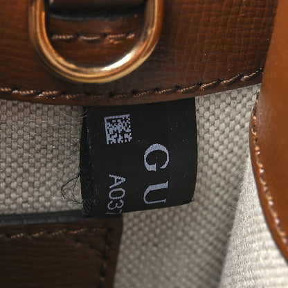 Gucci GG Supreme Monogram Azalea Calfskin Mini Retro Interlocking G Tote Bag Beige Ebony Brown Sugar 7 of 11