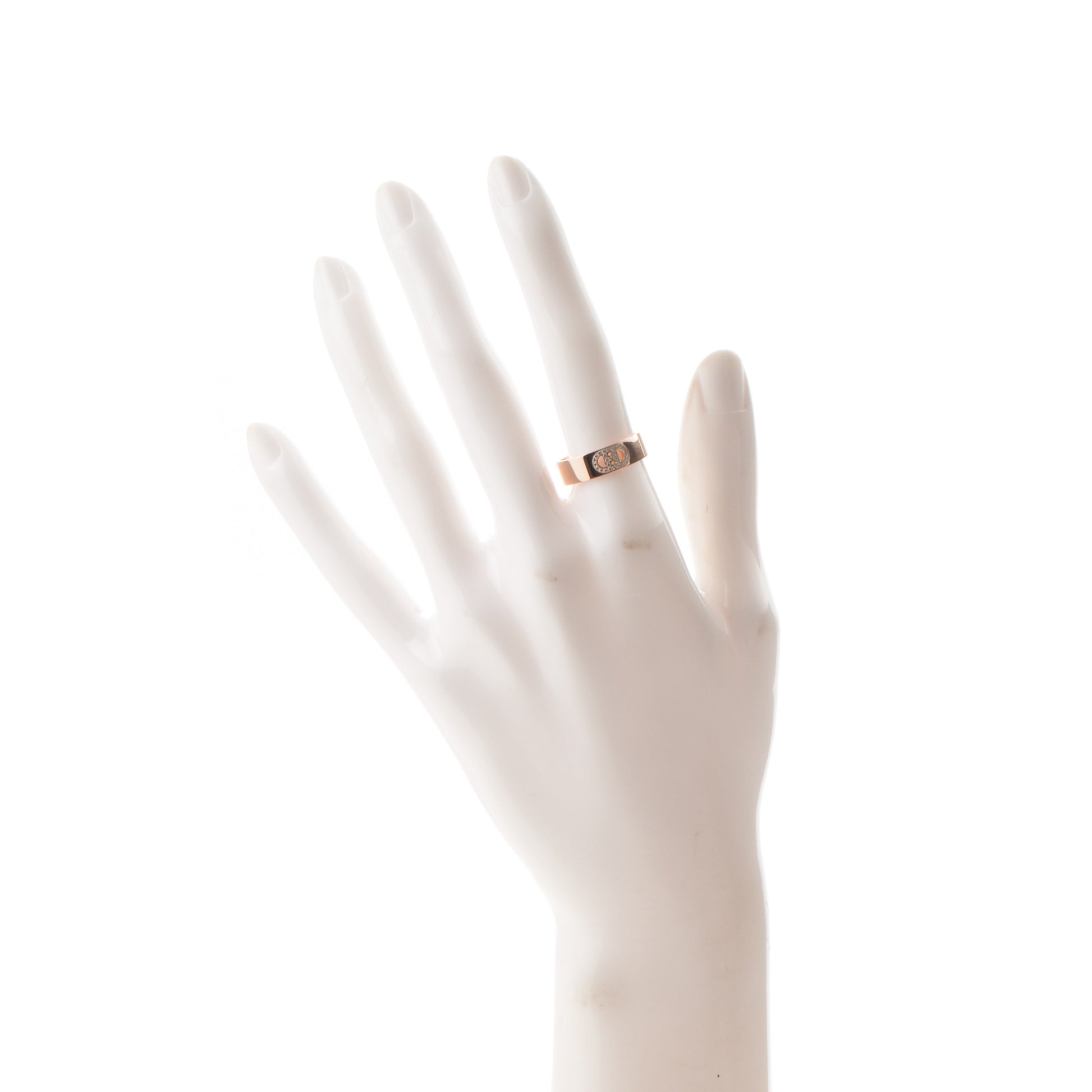 Hermes 18K Rose Gold Diamond PM H D'Ancre Ring 54 7 2 of 4