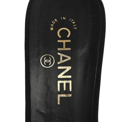 Chanel Goatskin Grosgrain Cap Toe Pearl Mule 40 Black 7 of 12