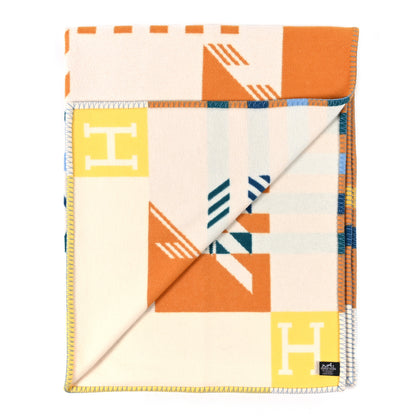 Hermes Wool Cashmere Avalon Vibration Blanket Jaune Citron Ambre 2 of 3