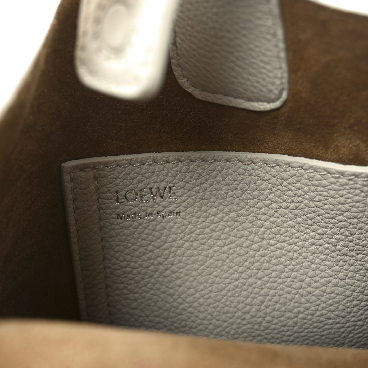 Soft Grained Calfskin Mini Pebble Bucket Bag White
