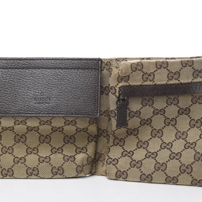 Gucci GG Monogram Web Double Pocket Belt Bag Dark Brown 8 of 8
