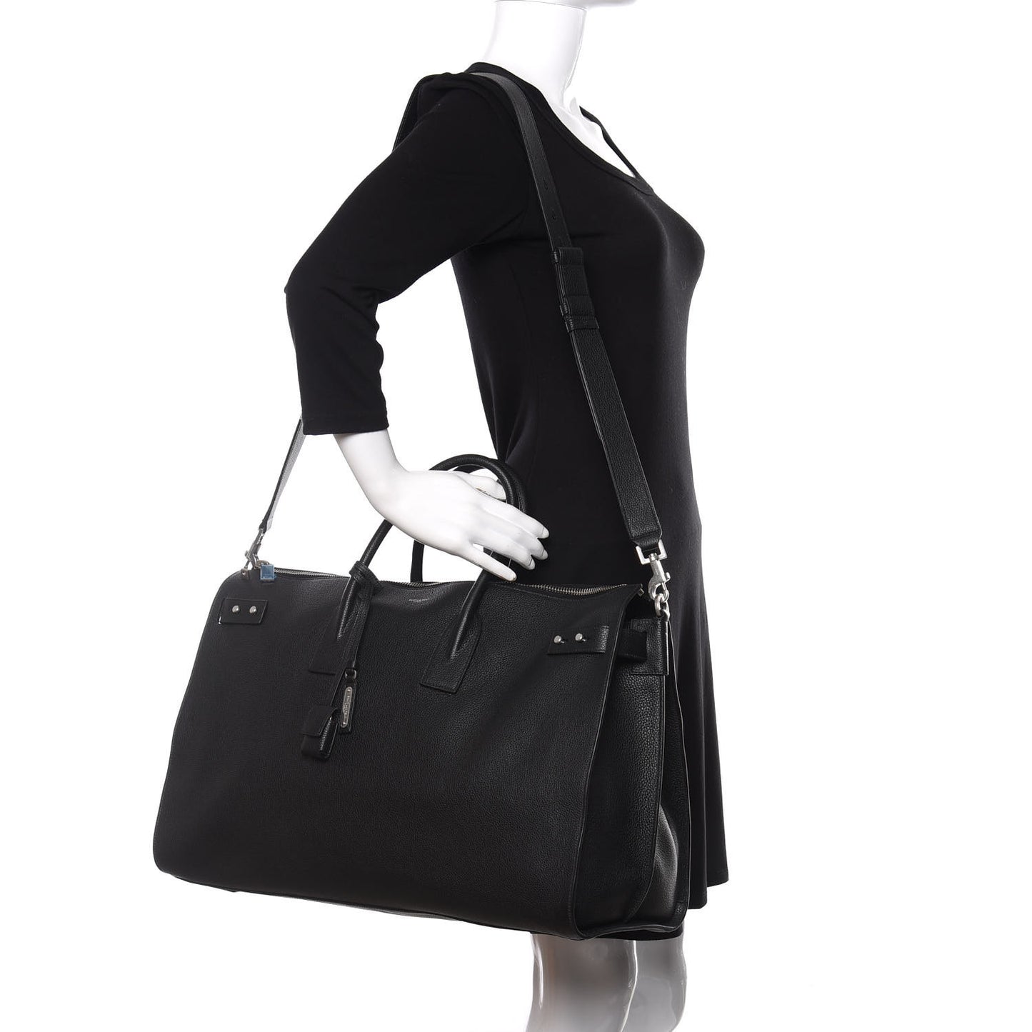 Grained Calfskin 48H Sac De Jour Duffle Black